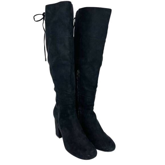 Kenneth Cole Reaction Women's Corie Lace Heeled Boots Black Suede Size 9B - Picture 1 of 15